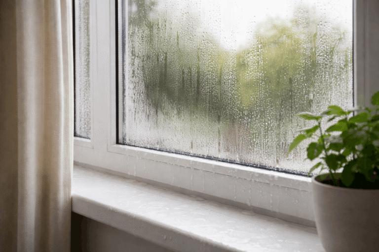 Diagnostic humidité fenêtre intérieur avec condensationet traces d'humidité dans un appartement à Strasbourg